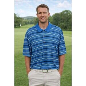 Carnoustie Men’s XL Polo Shirt – Blue Striped Golf Style!